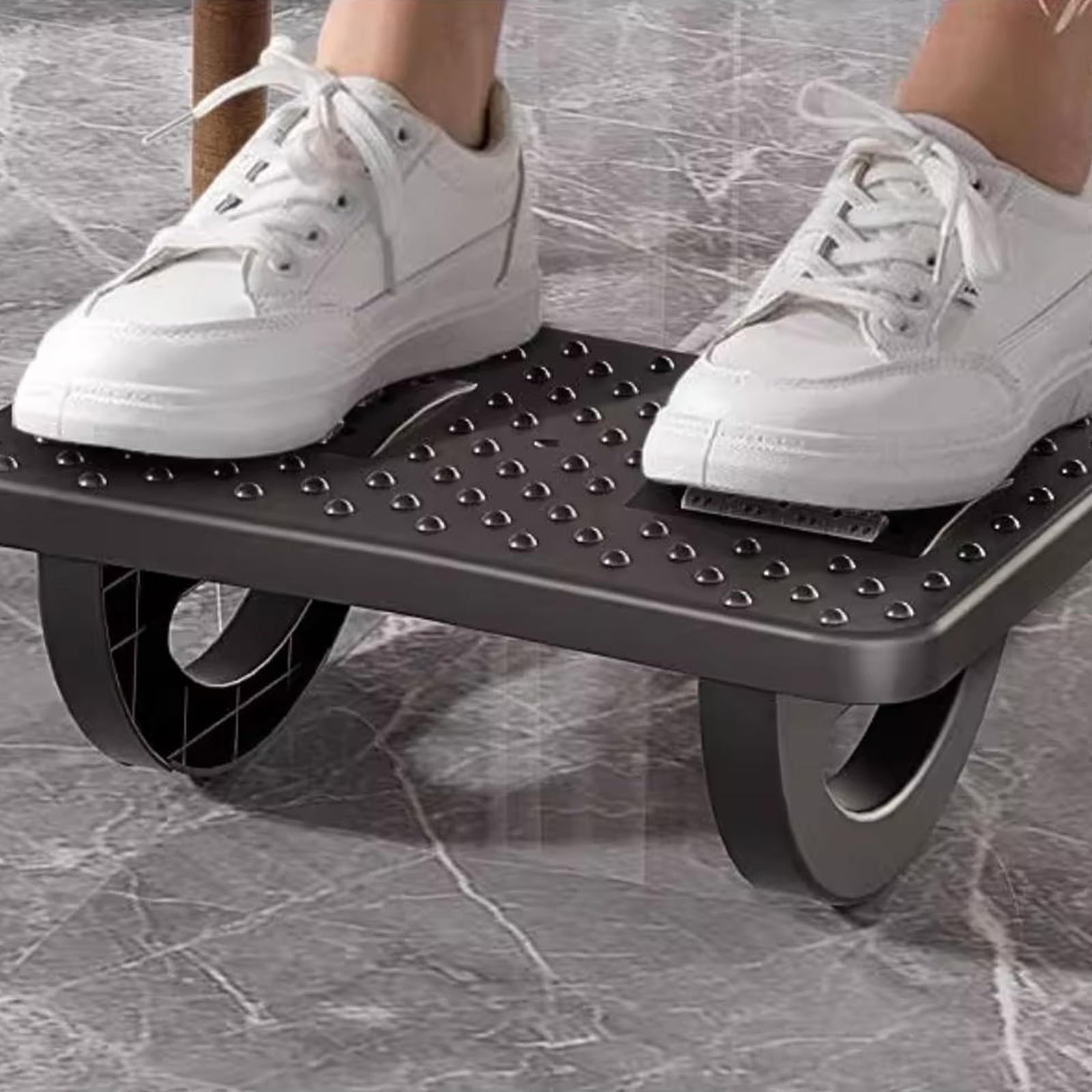 Poggiapiedi per la salute delle gambe, poggiapiedi per l'oscillazione delle gambe, supporto scientifico per le gambe, utilizzo multi-sito, adatto per ufficio/casa(black,33.5 * 24 * 11cm)
