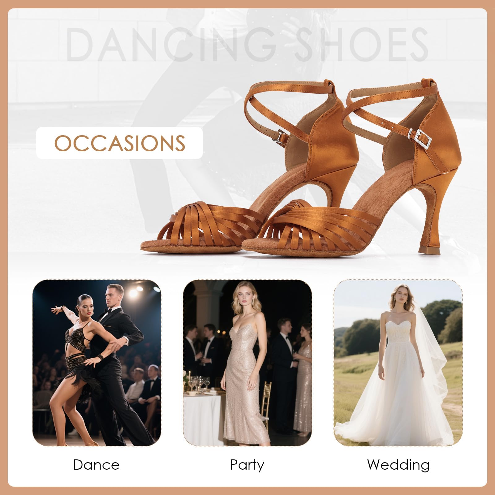 Scarpe da Ballo da Sala da Donna Latino Salsa Tango Bachata Scarpe da Ballo Formale