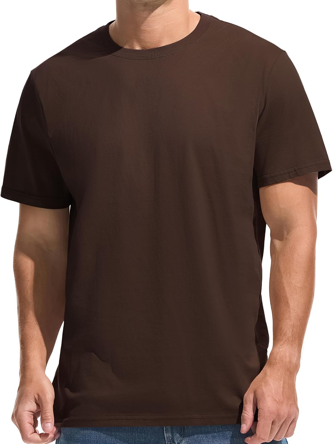VEIISAR Men's T-Shirt 210 GSM Medium Weight 100% Cotton (Pre-Washed) - Soft & Comfortable Fabric Classic Basic T-Shirt