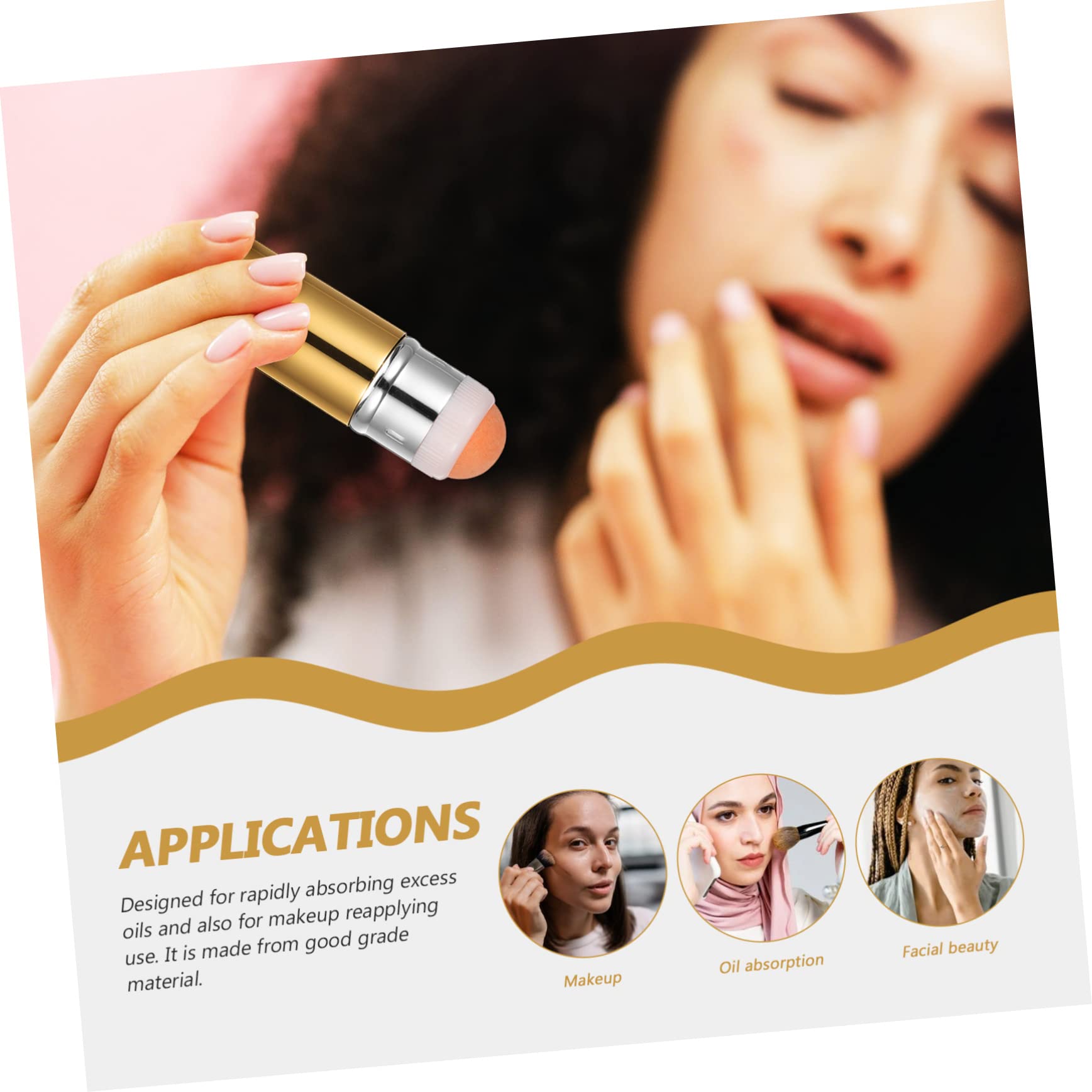 Angoily 3pcs Oil Control Facial Roller Volcanic Stone Roller Skin Care Tool for Spa