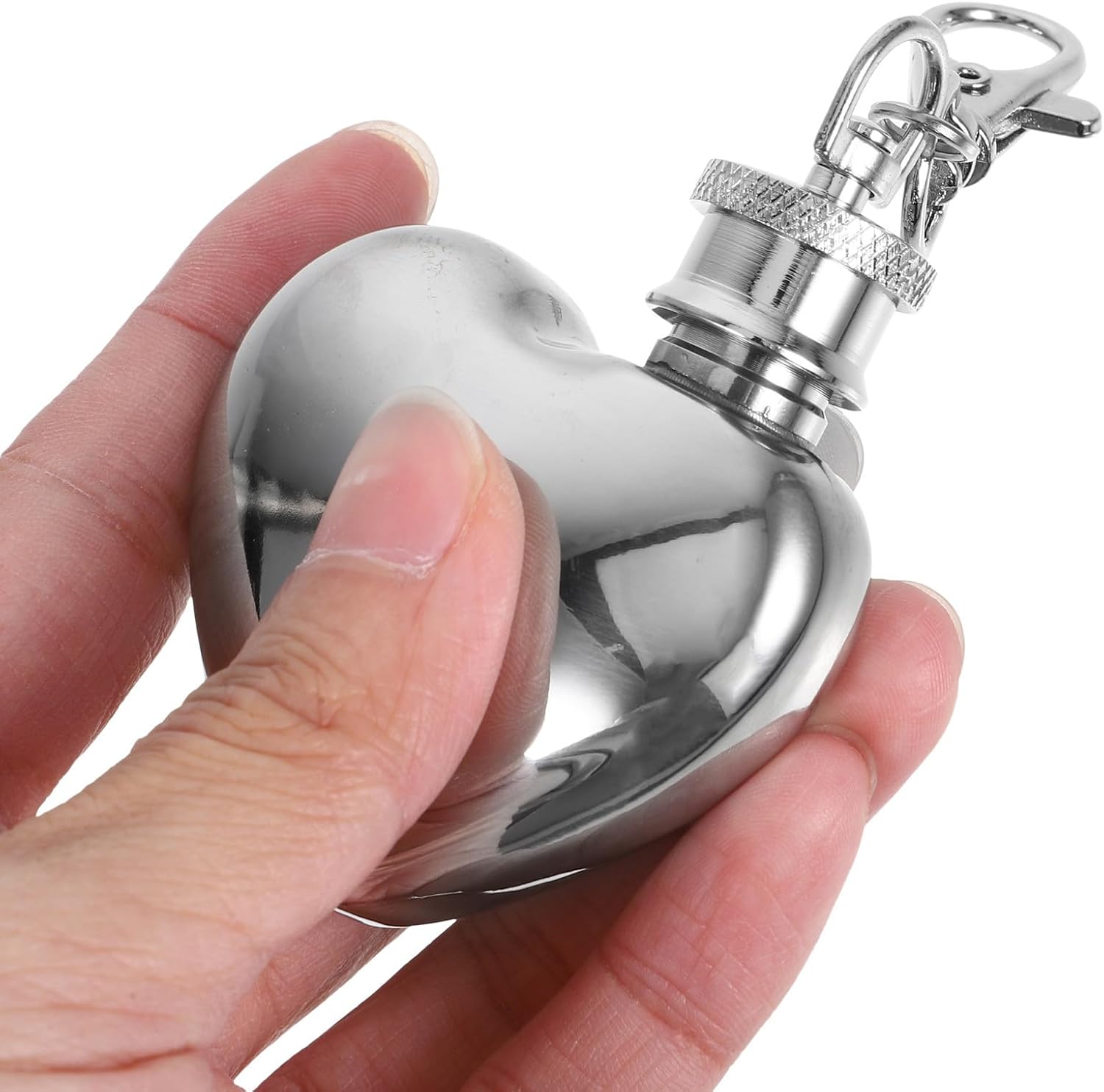 Generic 8pcs Mini Keychain Flask: Heart Shaped Pocket Flasks - Metal Whiskey Hip Bottle 30ml for Men Travel Picnic Camping Outdoor
