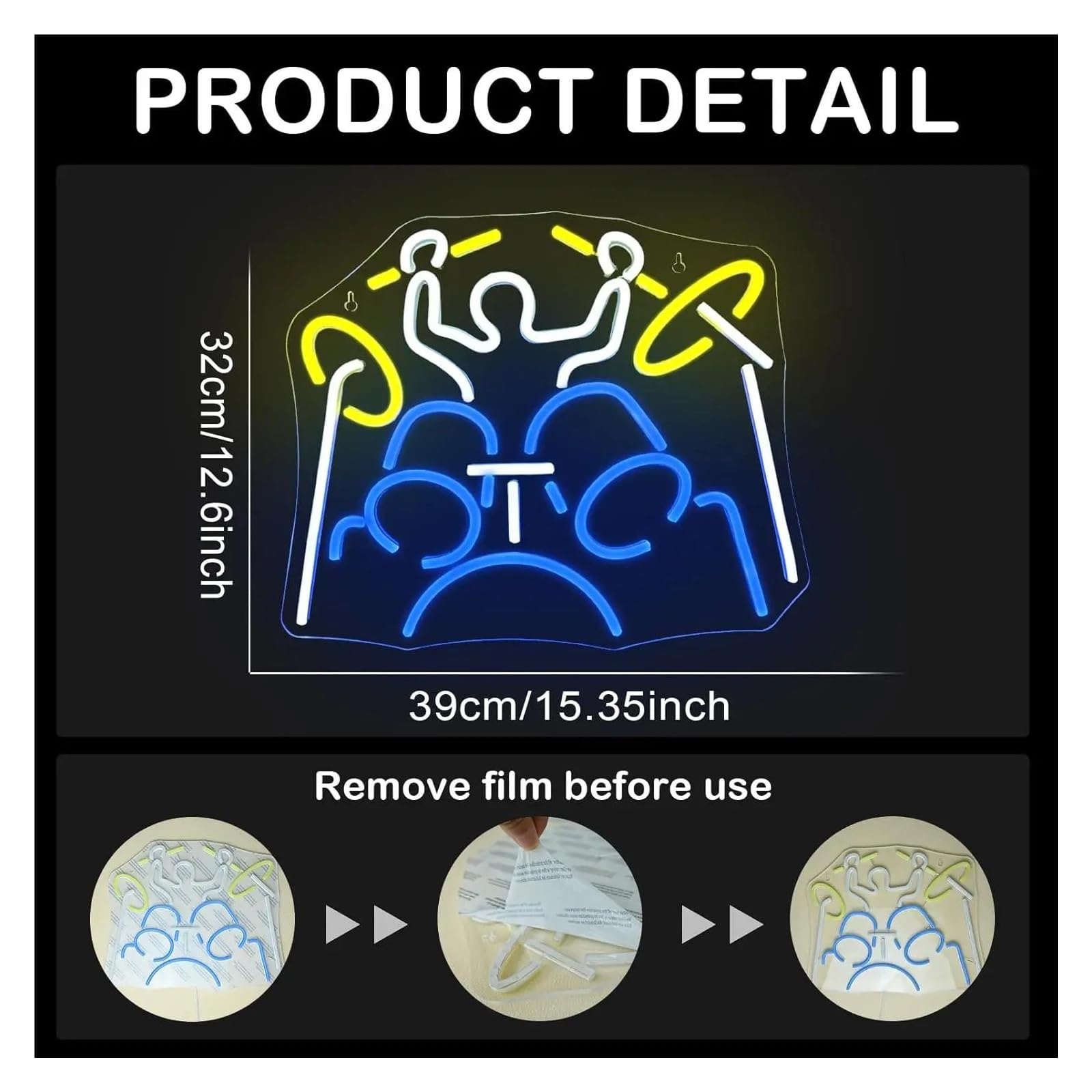 Scritta luminosa Insegna Al Neon Per Batteria, Alimentata Tramite USB, Luce Notturna Per Bar, Musica, Feste, Studio, Decorazione Da Parete Per Interni,32cmх39cm
