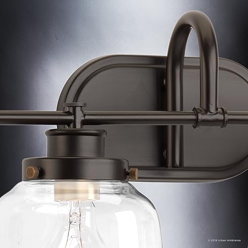 Miniatura 4 de Urban Ambiance Lámpara de tocador de baño industrial elegante de lujo, tamaño grande: 11.25 pulgadas de alto x 35.75 pulgadas de ancho, con