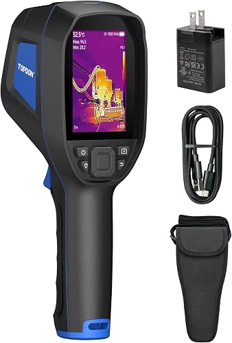 TOPDON TC004 3.5" Thermal Imaging Camera, -4°F~1022°F Temp Range | 512 x 384 TISR Resolution, 8-Hour Battery Life Handheld Infrared Camera with PC Analysis and Video Recording, 64GB Storage