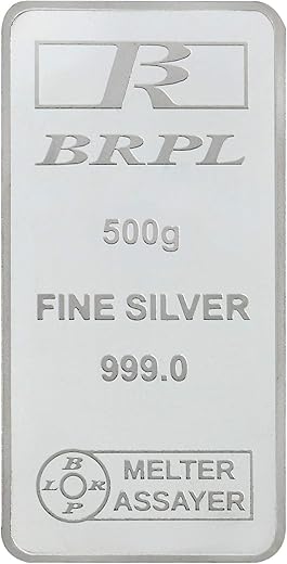 Bangalore Refinery 999 Purity Silver Bar cum Coin 500 Gram