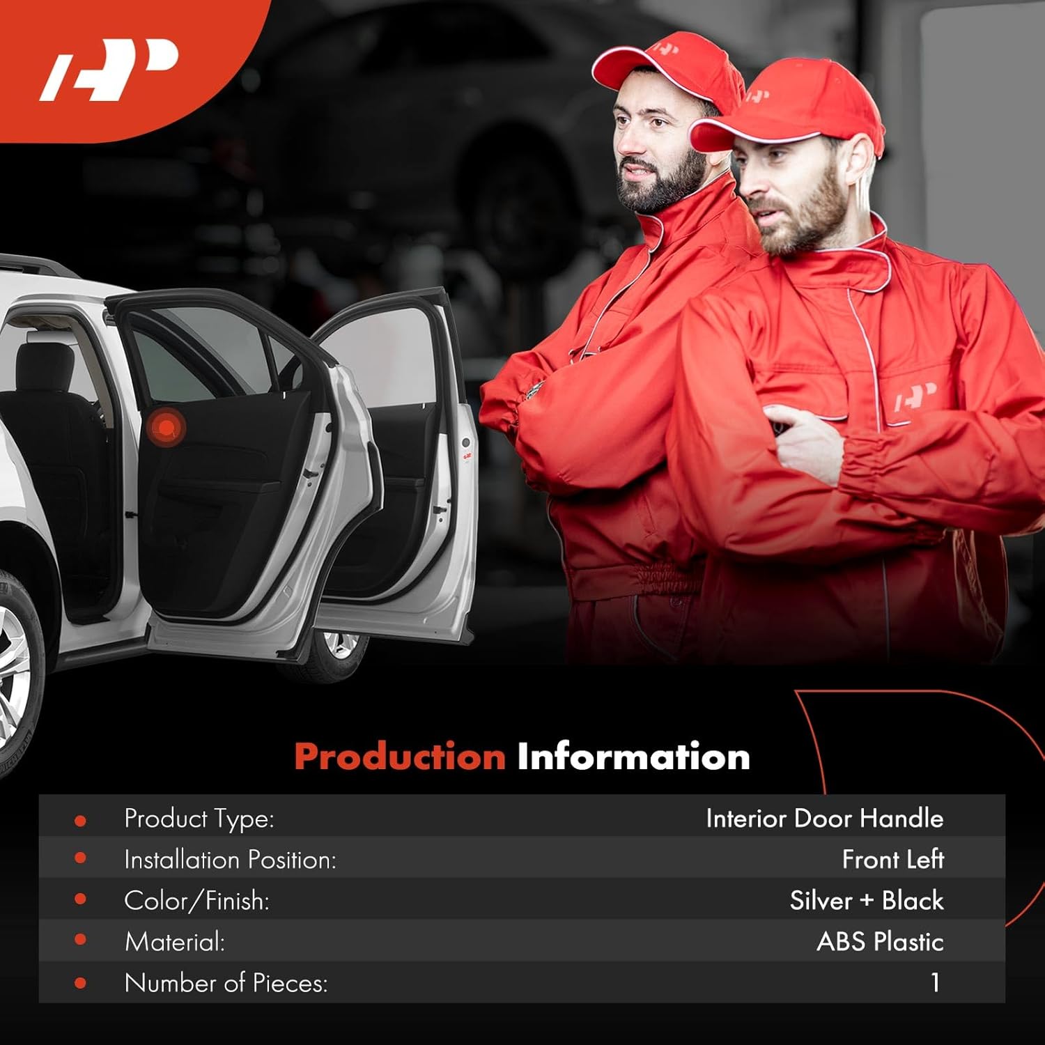 A-Premium Front Left Driver Side Interior Door Handle Compatible with Chevrolet Camaro 2016-2023, Black Housing with Silver Lever, Replace# 84005969, 23229887