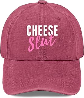 Cheese Slut Hat for Mens Funny Washed Distressed Baseball Cap
