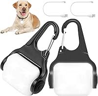 Outopest Dog Collar Lights for Night Walking - Clip-On LED Safety Light, 3 Modes, USB-C Rechargeable, IP65 Waterproof (2 Pack)
