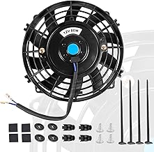 7 Inch 7” Black Universal Electric Radiator Slim Fan 12V 80W High Performance Cooling Push Pull w/Mounting Kit 1PCS