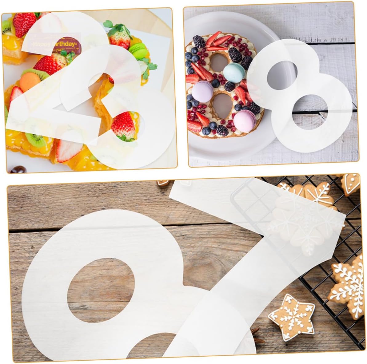 FOMIYES 2 Sets 10-inch Number Cake Molds for Baking and Fondant Decorating, DIY Birthday Cake Stencils with Numbers 0-8, Silicone Non-Stick Baking Decorating Supplies for Home Kitchen
