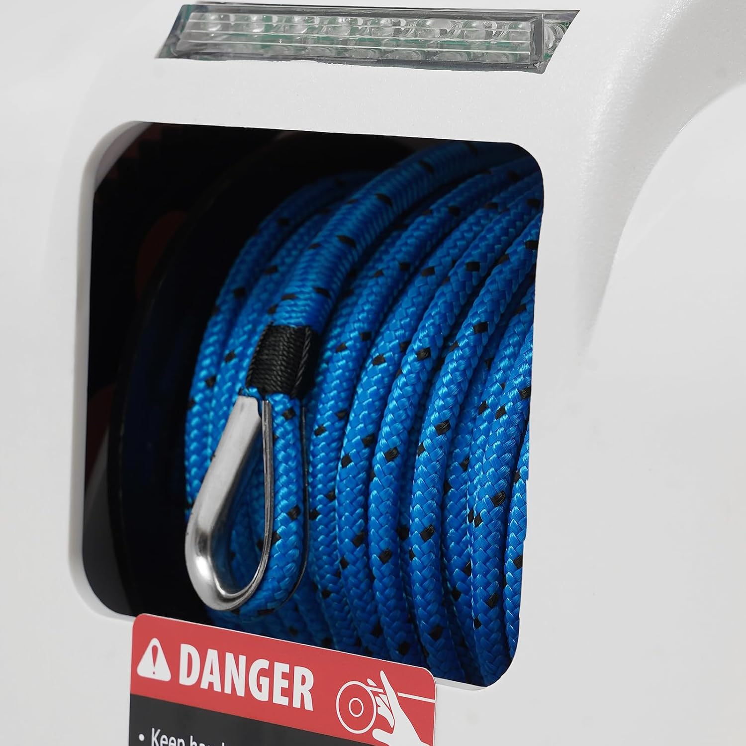 45lbs 12V Electric Anchor Winch, 100ft Anchor Rope Saltwater Boat Windlass Kit, Boat Anchor Wench w/Remote Control, Marine Electric Anchor Windlass, Electric Motor Towing Winches(45lbs-White)