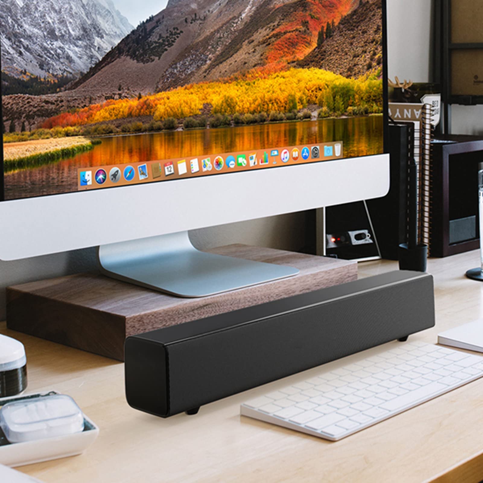F&Y Soundbar Bluetooth con altoparlante ad alta fedeltà da 20 W, sistema audio TV cablato/wireless, suono surround migliorato per home theater, PC, esterni, con telecomando