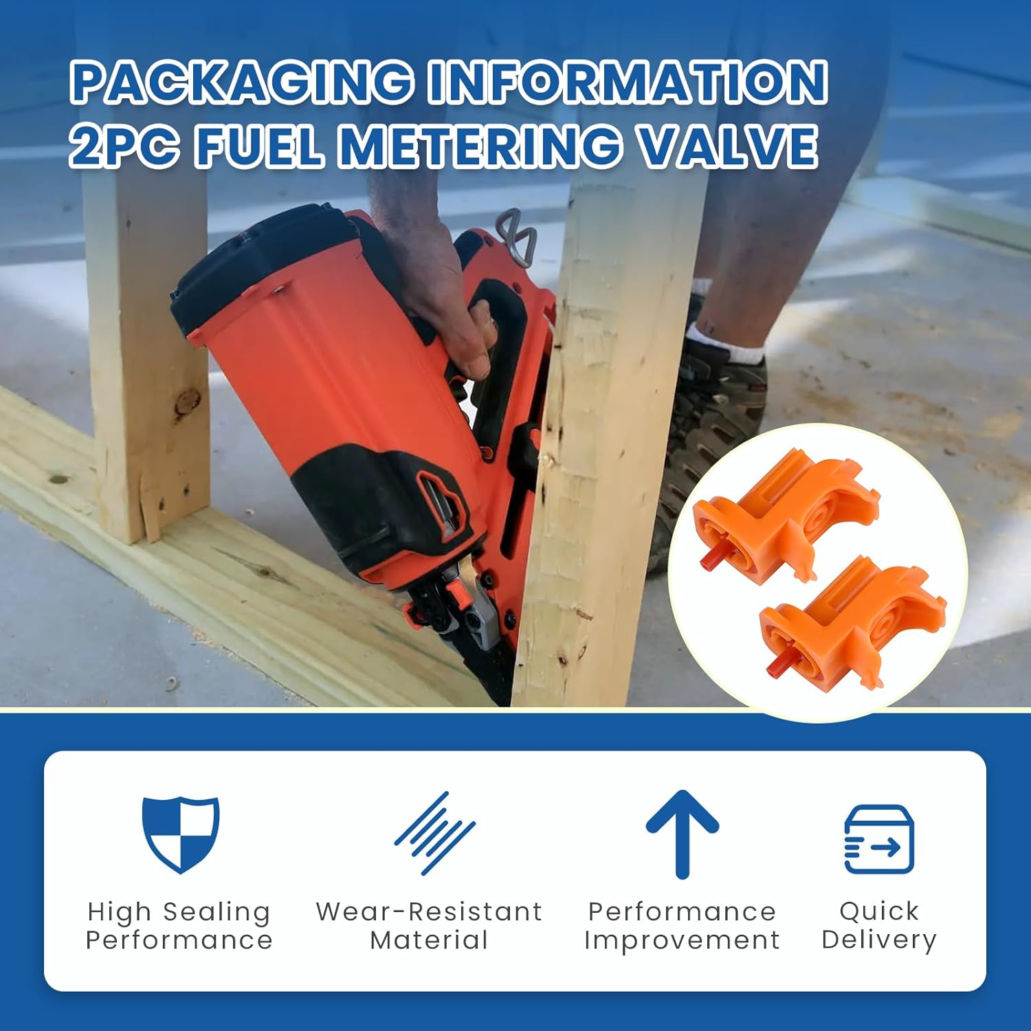 2Pcs 902272R Metering Valve Compatible with Pas-lode 900420 Nail Gun and Orange Fuel Cell, Fits for Use with the B20544 2009 FrameMaster or Pre-2010 Models (2)