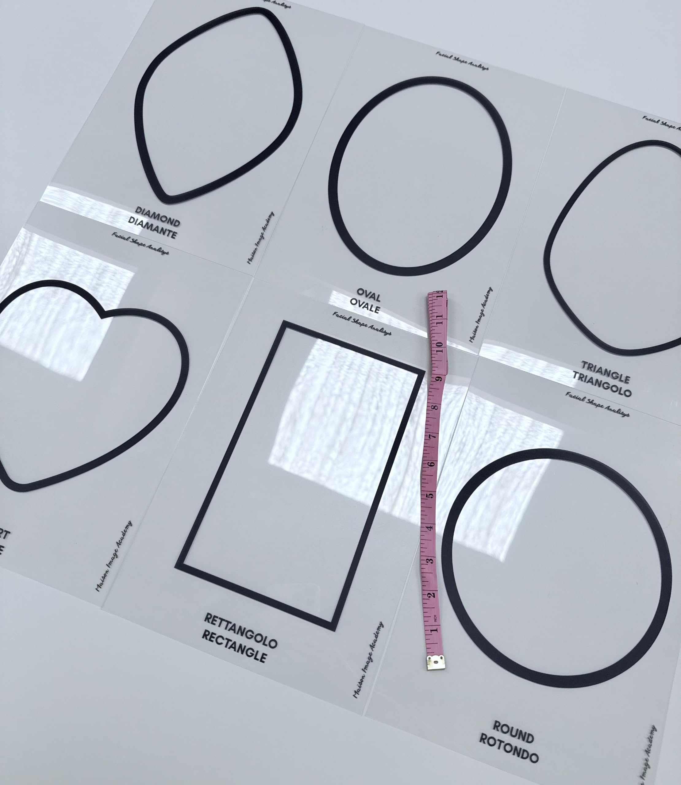 Professional Facial Shape Analysis Kit - Maison Image Academy | Strumento trasparente per l'analisi professionale della facial shape