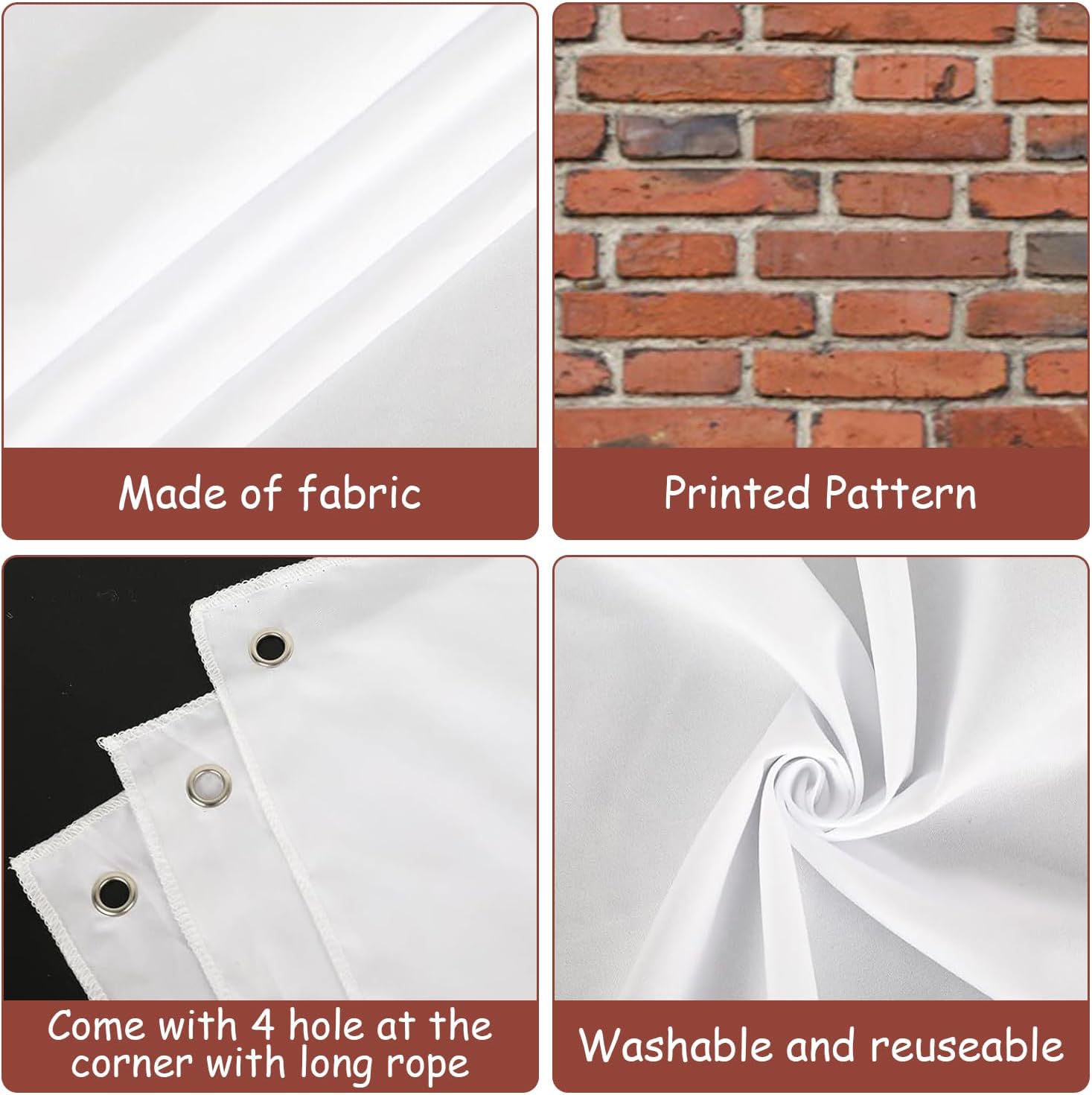 ChloropLastid Red Brick Wall Party Garage Door Decoration Brick Sign PhotoBackgdrop New Year Christmas Prom Home Party Indoor Outdoor Background Decor Banner Cover 13x6ft