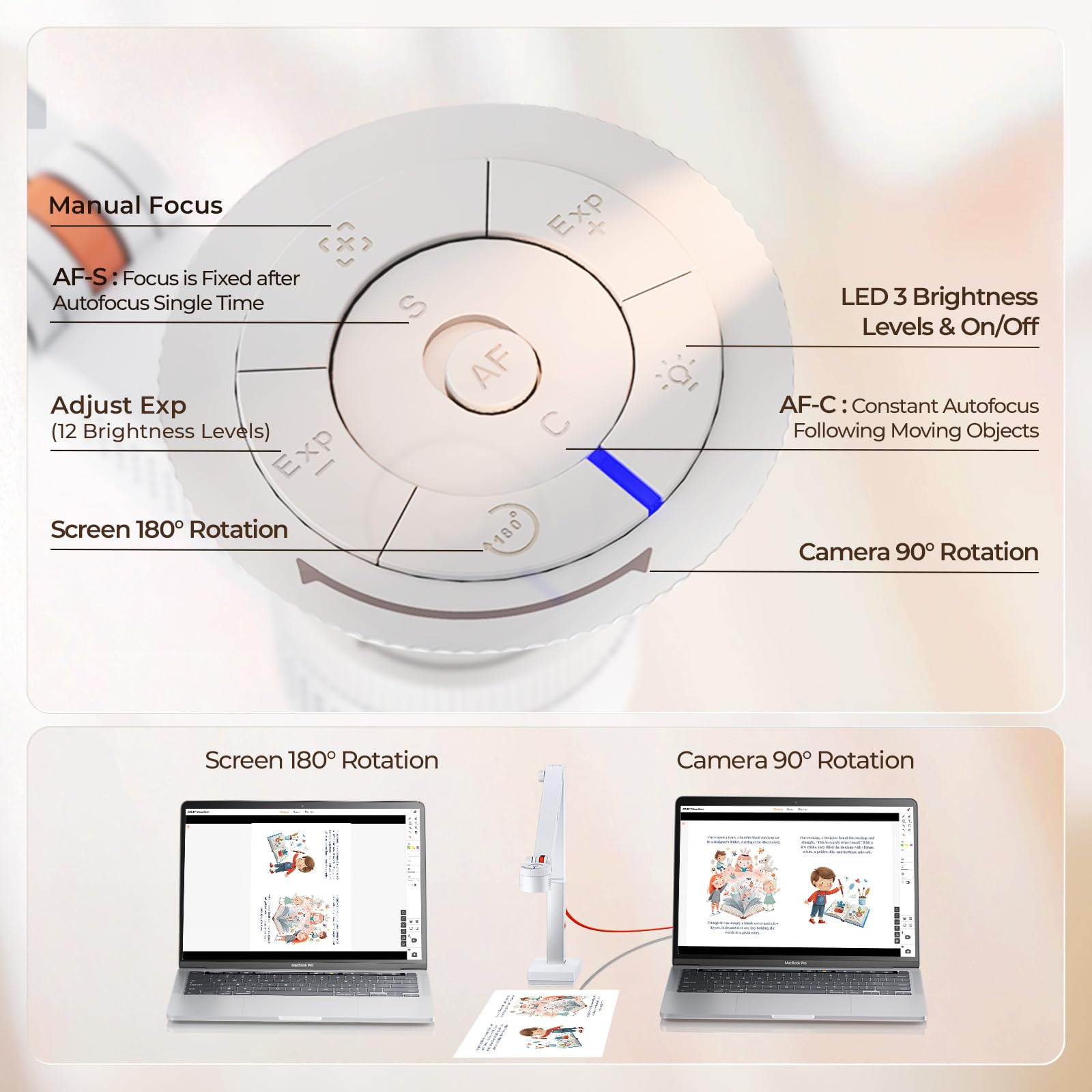 Fotocamera Per Documenti Fancy S Pro 12MP - 4K 60FPS, Messa A Fuoco Auto, Per Streaming E Scansione - Foto 11