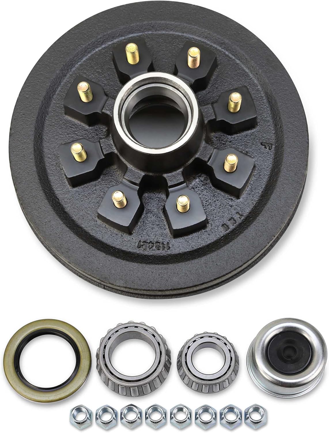 LIBRA Trailer Brake Drum Kit 12x2 8 on 6.5" B.C. w/bearing kit for 7000 Lbs Axle- 22004k