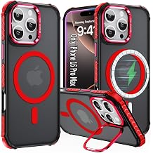 16 ProMax Case Magnetic for iPhone 16 Pro Max, Supports Wireless Charging [Compatible with MagSafe][Military Grade Drop Protection] Shockproof Protective Case for 16Pro Max, Red