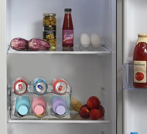 Miniatura 5 de Organizador apilable de botellas de agua para gabinete, nevera, despensa, organizador de botellas de vino de 4 niveles y vasos para armarios de