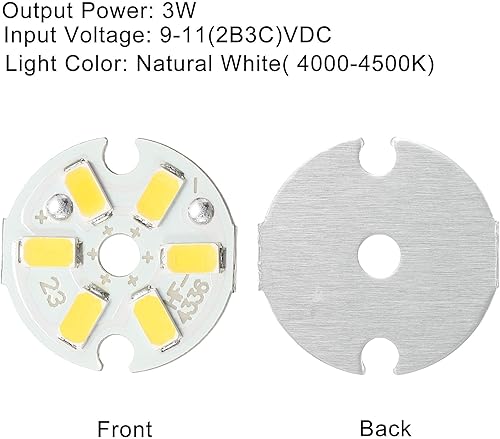 Miniatura 4 de MECCANIXITY COB - Bombilla de chip de luz LED 3W 120lm 4000-4500K 0.906 in 9-11VDC Bombilla de ahorro de energía para foco, reemplazo de reflector,