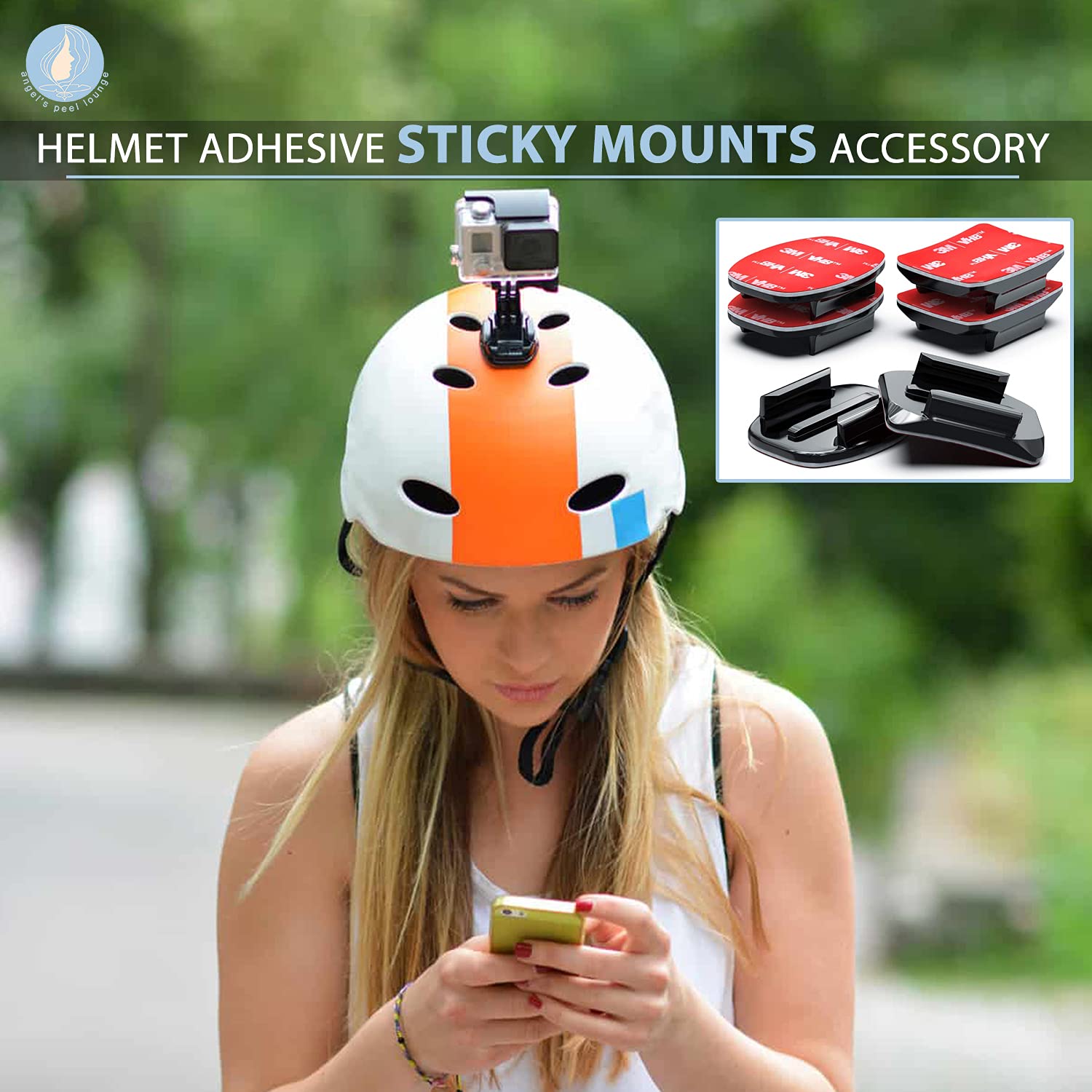 bike helmet is sticky Amazon.com: Angel's Peel Lounge Helmet Adhesive Sticky Mount - 3M Flat  Mount Compatible with GoPro Hero 11, 10, 9, 8, 7, 6, 5, 4