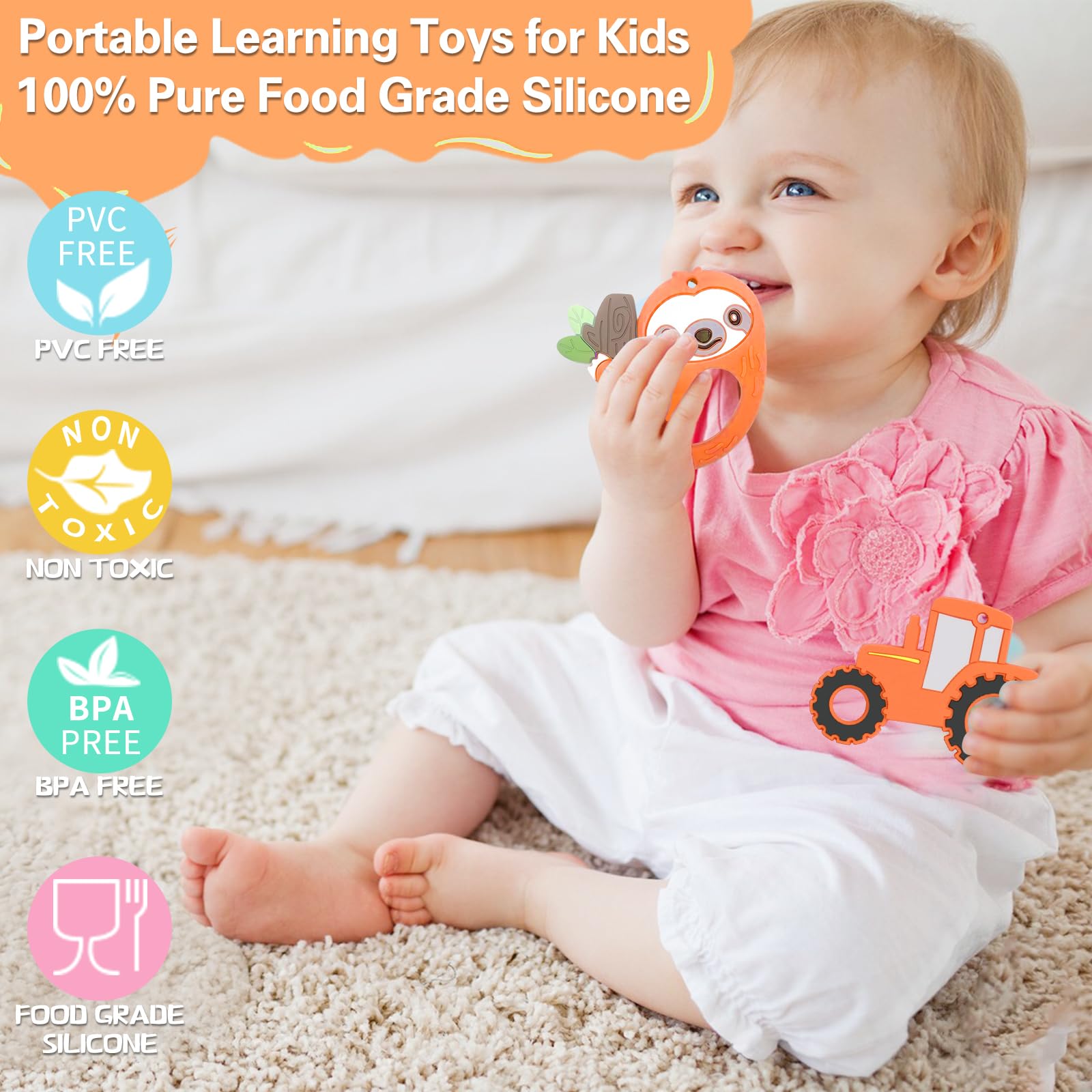 Collana Massaggiagengive In Silicone Per Bambini - Giocattolo Da Masticare Per Dentizione E Bisogni Sensoriali - 5 Colori - 3