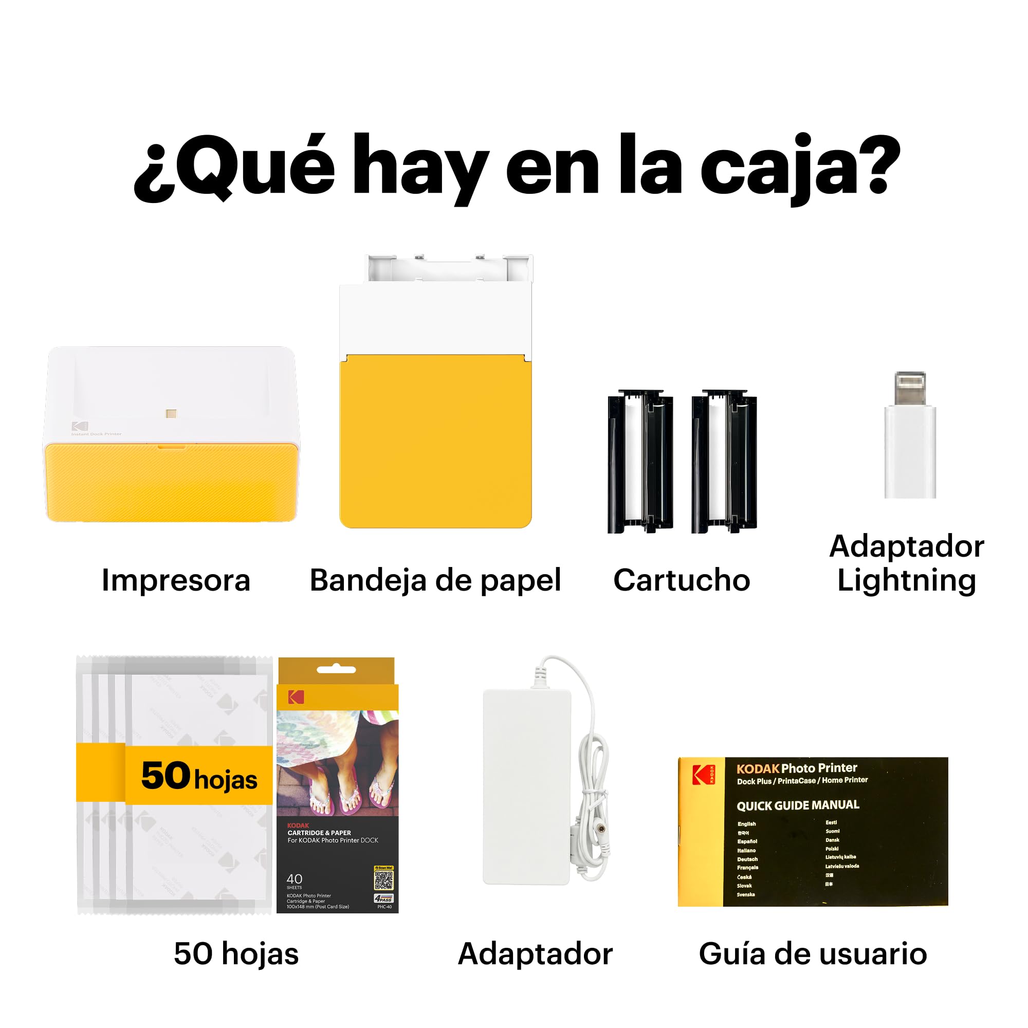 KODAK Dock Plus 4PASS Impresora de Fotos Instantánea 10x15cm 40 Hojas