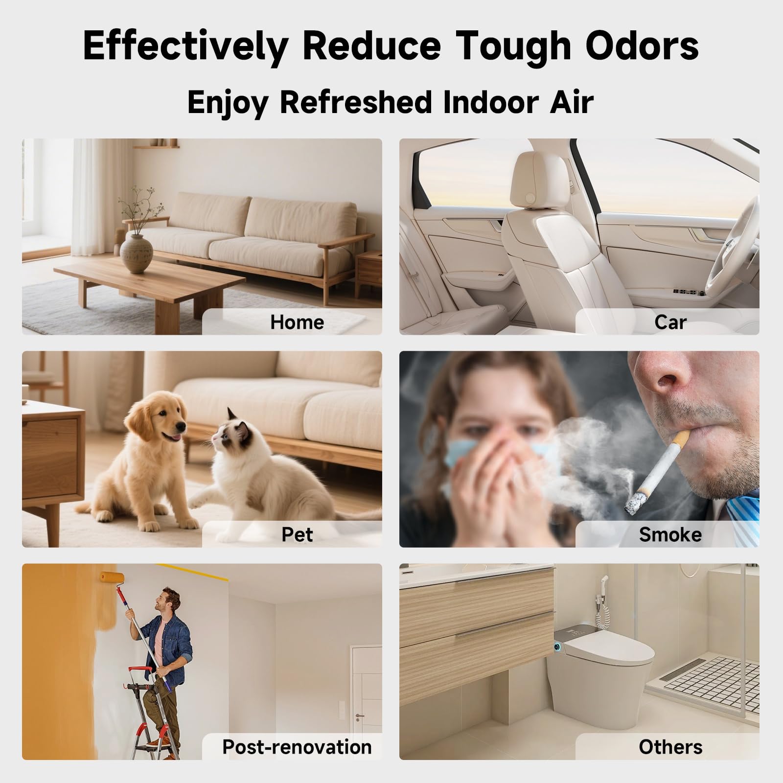 Generador de ozono de 120,000 mg/h, potente eliminador de olores de ozono con iones negativos, eliminación de olores de máquina de ozono para coche, hogar, mascotas, humo, uso comercial/industrial
