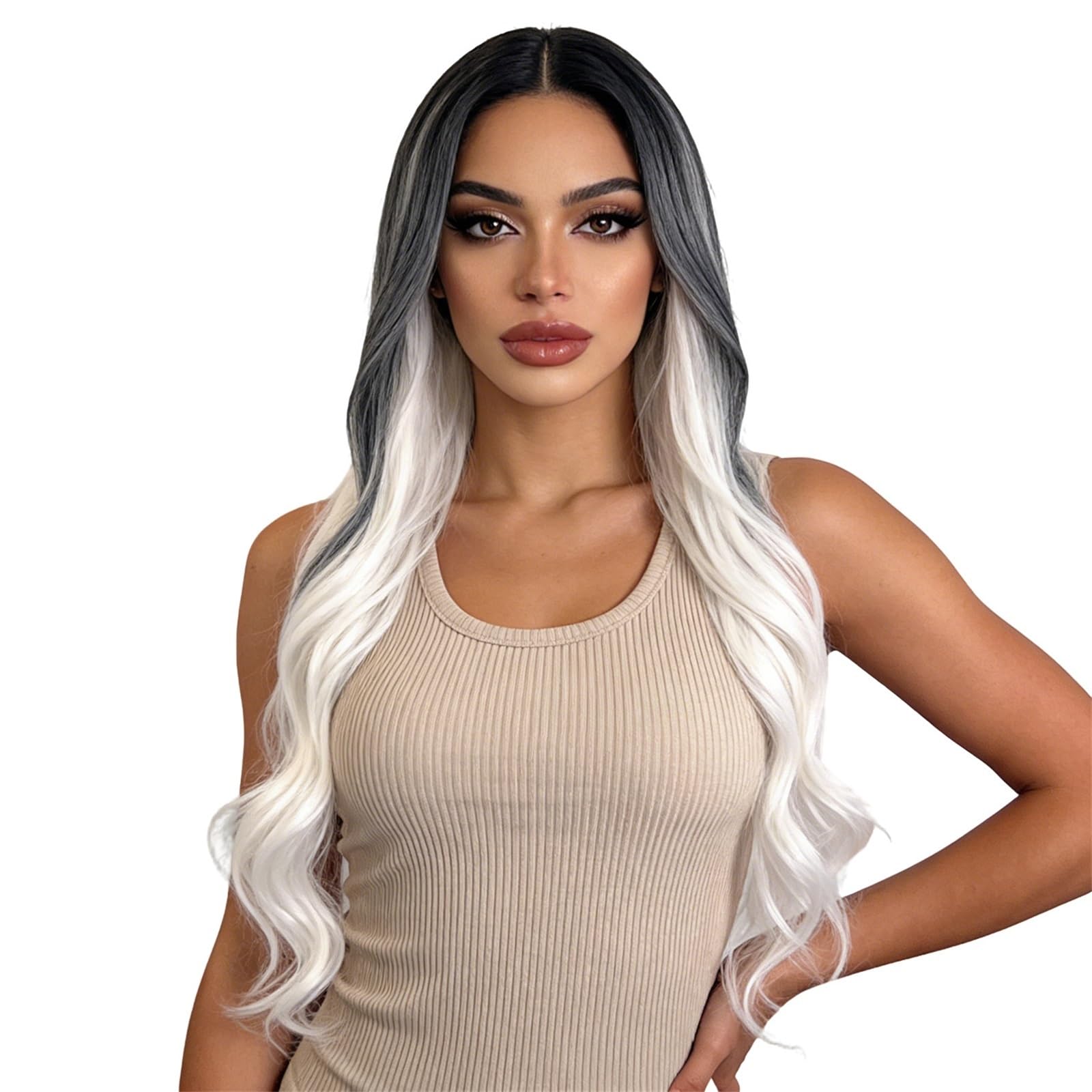 ZTHYSHOZ Women's Wig Big Wave Wig For Women, Gradient Long Curly Hair Cover