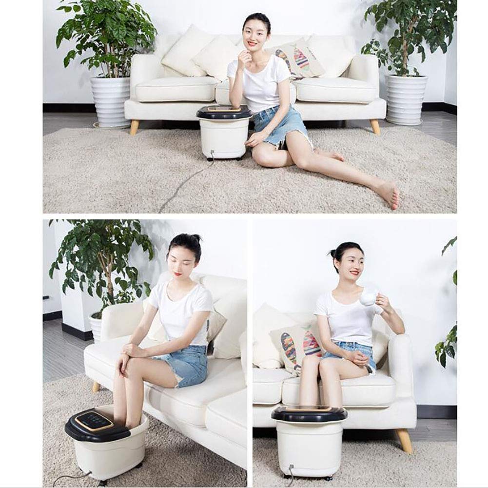 Masajeador de Baño de Spa para Pies con Calor - Máquina Masajeadora de Pies Bañera de Remojo | Cuenta con Vibración, Spa, Rodillo, Modo de Masaje | Los Rodillos de Nodos Alivian el Estrés de Los Pies