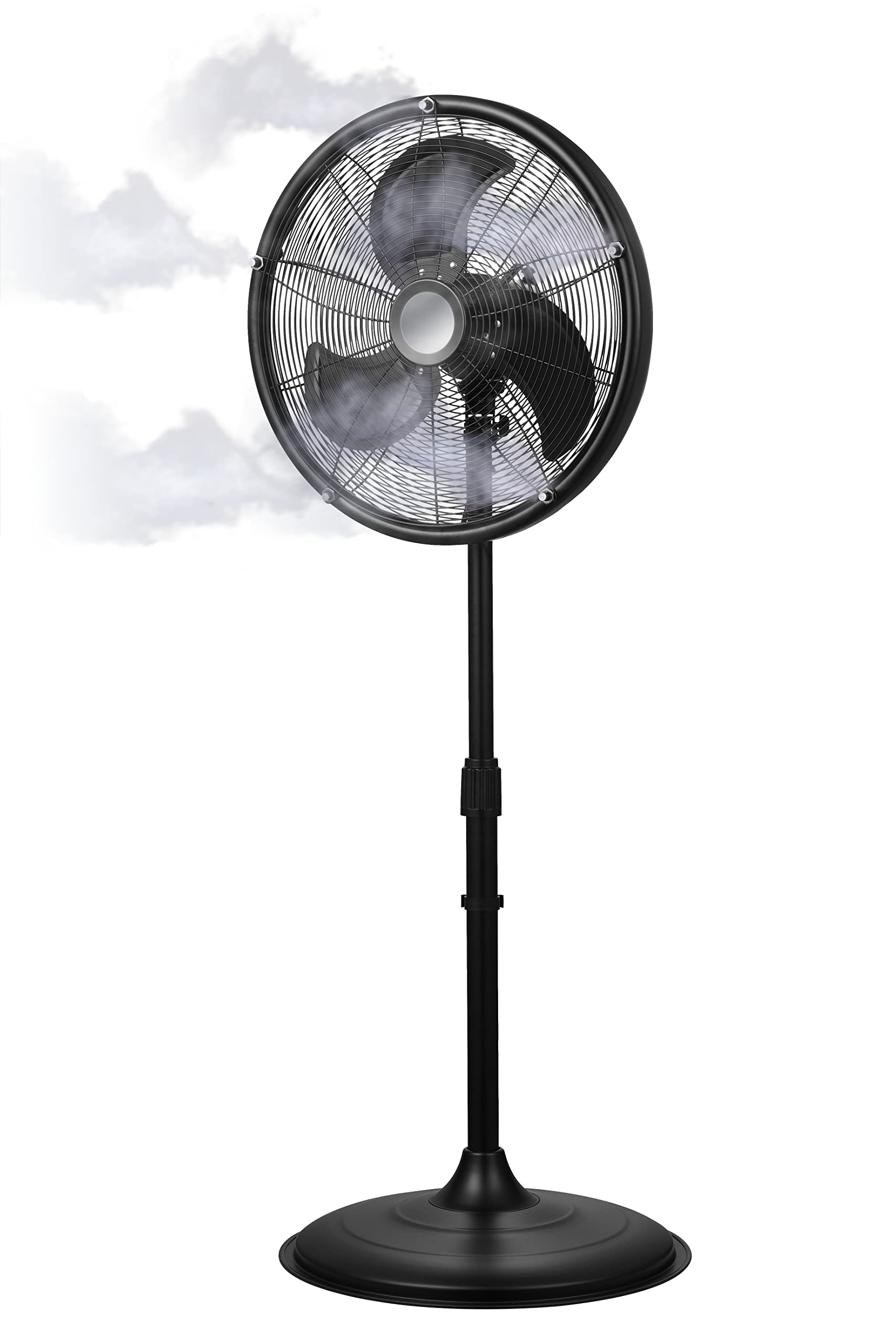 O'FRESH Ventilatore nebulizzatore per esterni - Ventilatore a piantana da 145 cm + nebulizzazione - Rinfresca efficacemente l'ambiente esterno - Respinge le zanzare - Riduce la polvere e i pollini