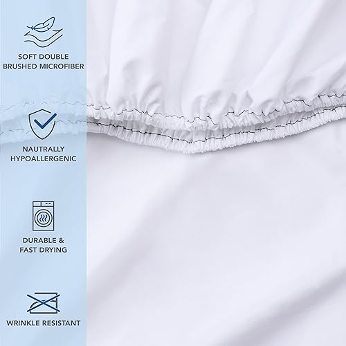 Miniatura 3 de Arkwright Sábanas bajeras de microfibra a granel  (caja de 24) hilos de dobladillo codificado por colores, suministros esenciales para anfitriones