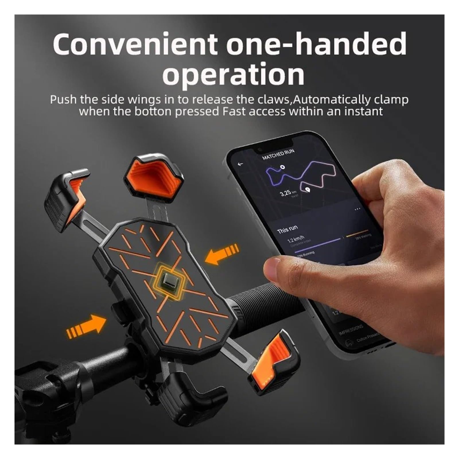 Porte Smartphon Velo Support De Téléphone De Vélo Vue À 360 ° Support De Téléphone De Vélo Universel Support Téléphone Portable 4,5 À 7,2 Pouces Support Antichoc Support Telephone Velo(Handle stand 01