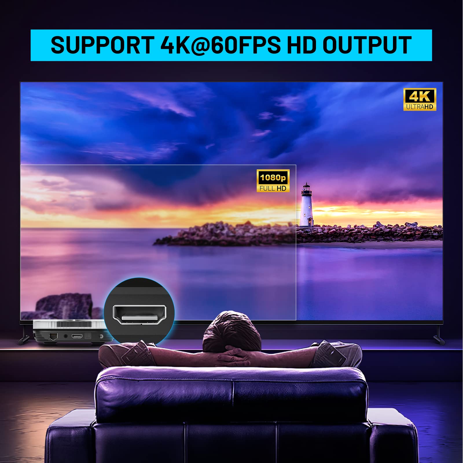 Kinhank Super Console X4 Plus Retro Console di gioco integrata 65000+ giochi, console per videogiochi Plug and Play, Android 11/Emuelec 4.6/Sistema CoreE, chip S905X4, 2.4G/5G, BT 5.0