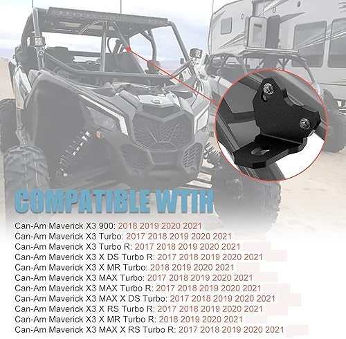 Miniatura 2 de Samman Soporte de montaje de antena de pilar trasero, 3 soportes LED para bandera de luz látigo, 2 piezas de soporte de bandera de luz de látigo