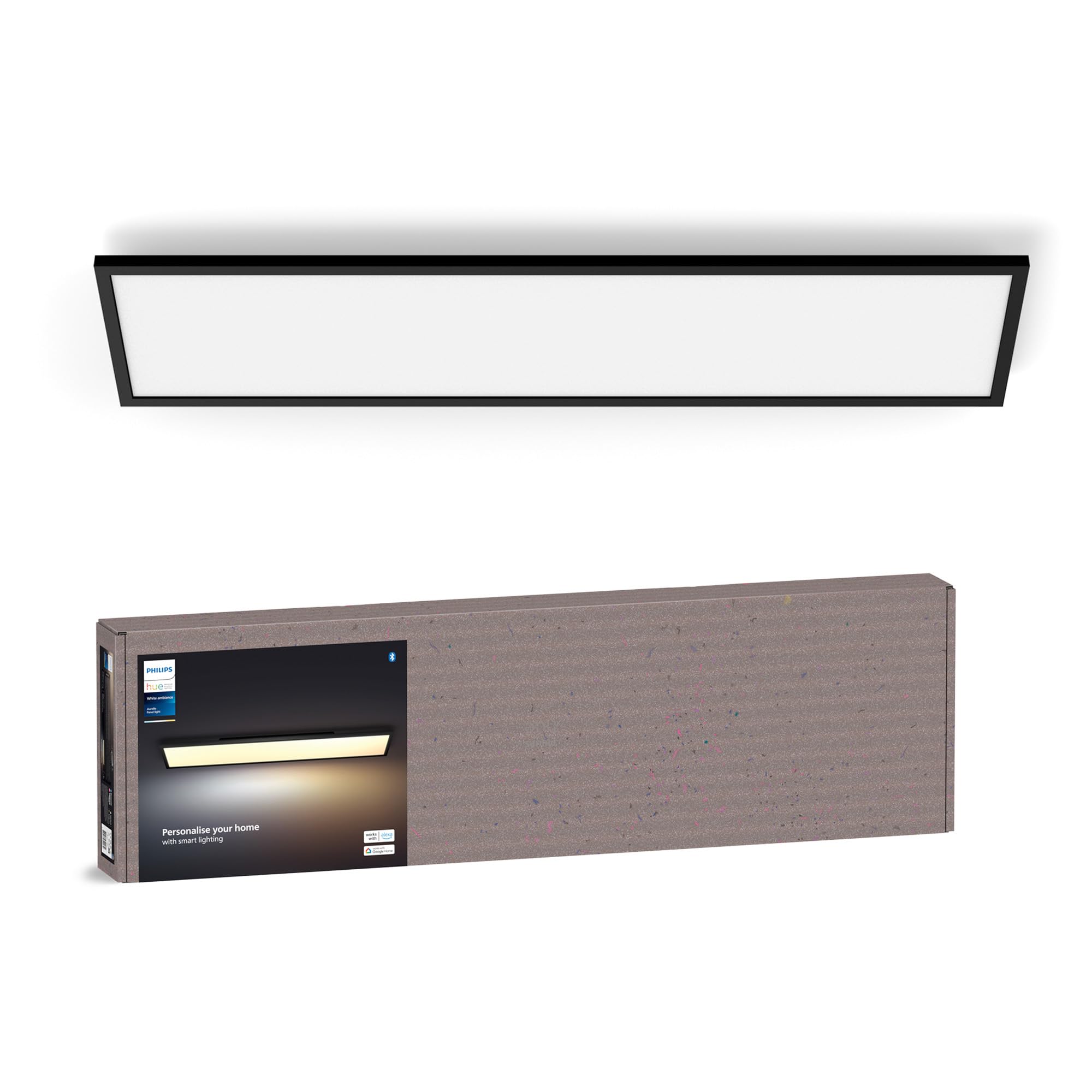 Philips Hue Philips Hue White Ambiance Aurelle Smart LED Panel Light Inc. Dimmer Switch [120x30cm - Black] for Indoor Home Smart Lighting, Wall, Ceiling, Bedroom, Livingroom, new generation