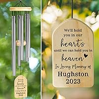 Vista 22 de Campanillas de viento cardenales – Campanillas conmemorativas personalizadas para seres queridos – Regalos de duelo y condolencias