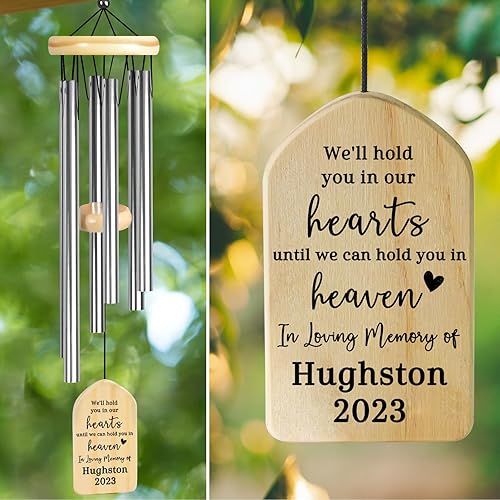 Miniatura 22 de Campanillas de viento cardenales – Campanillas conmemorativas personalizadas para seres queridos – Regalos de duelo y condolencias