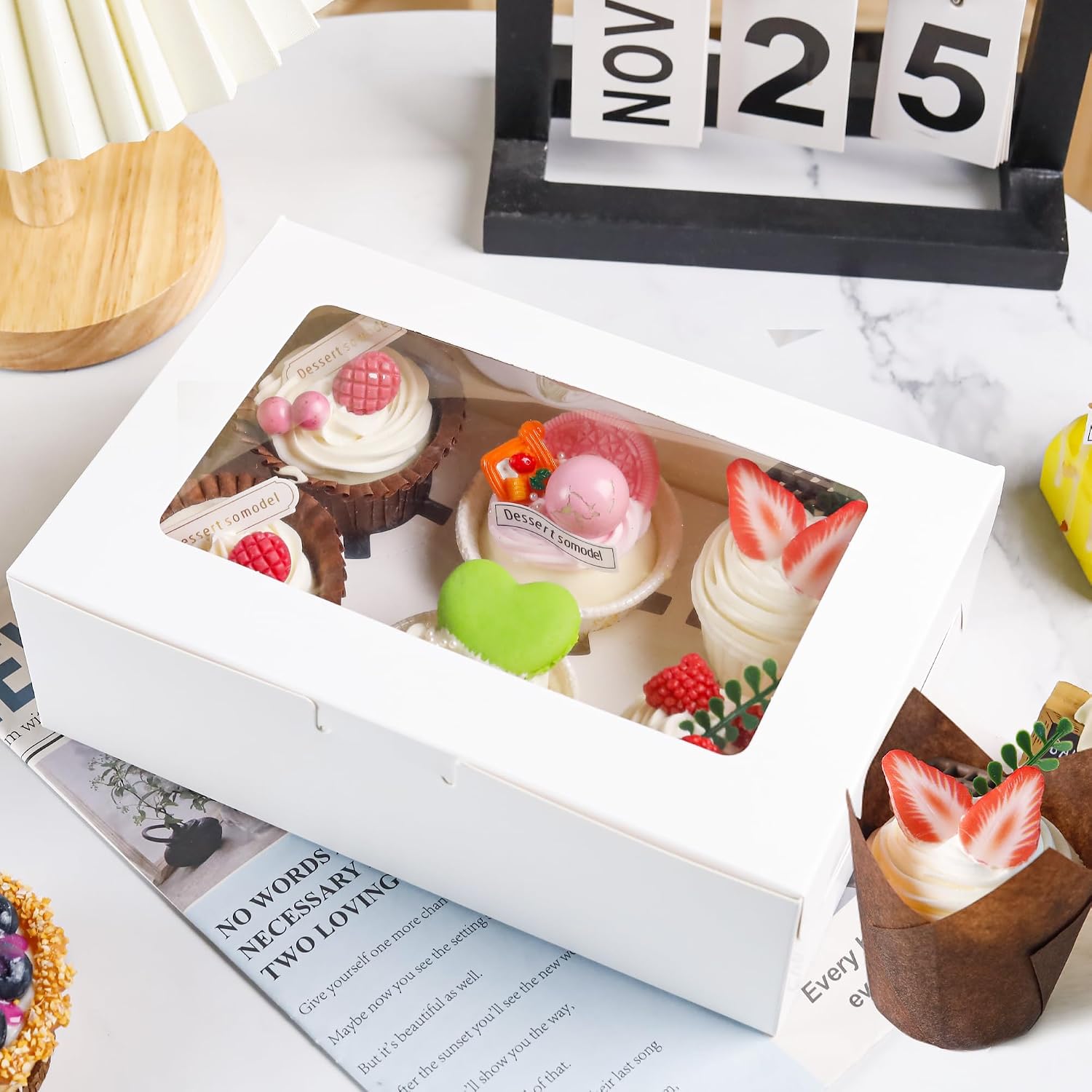 NPLUX Bundle of 15 Pack Cupcake Containers and 6 Pack Cupcake Boxes for Muffins image 5