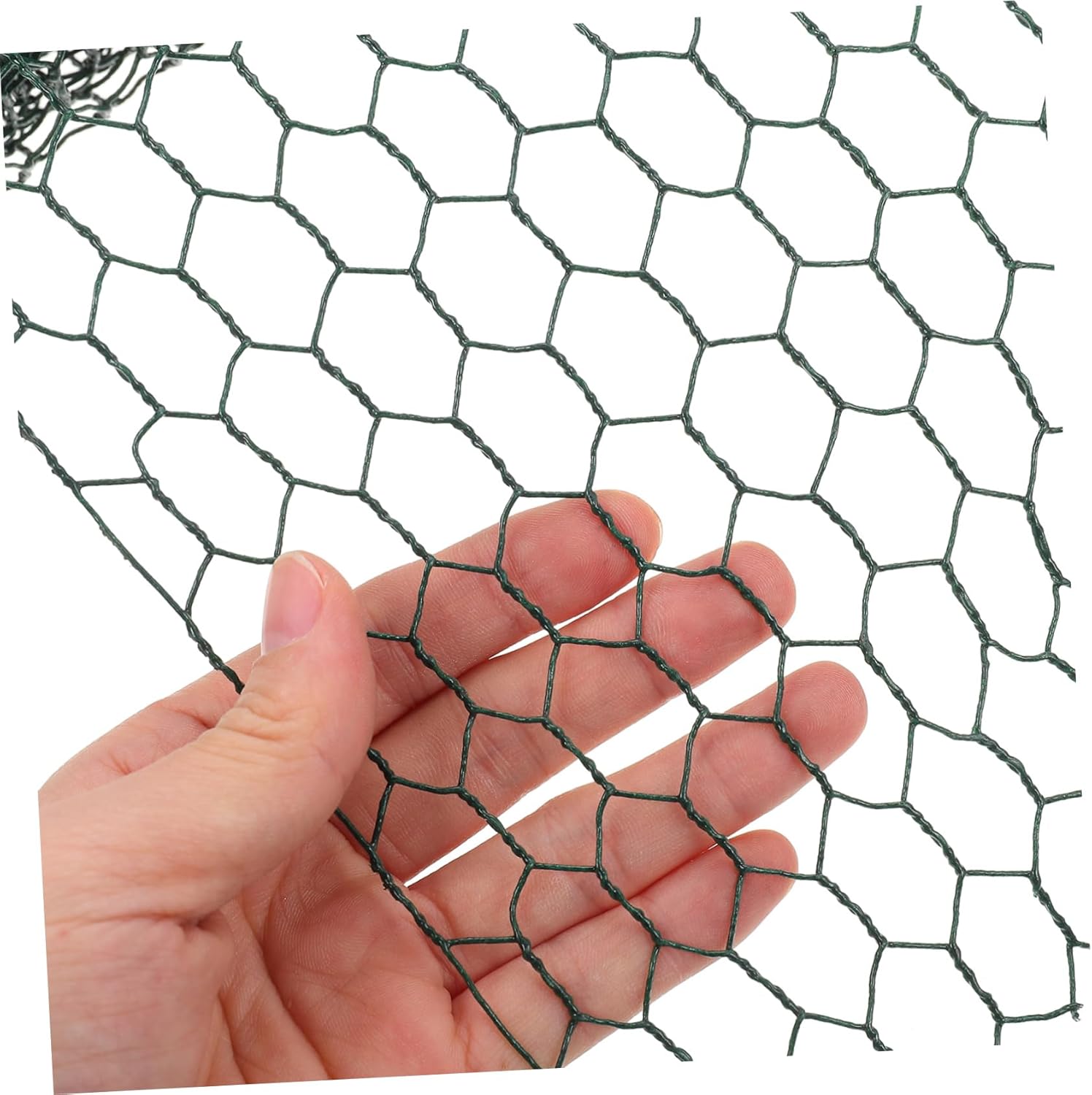 ORFOFE Hexagonal Wire Mesh Garden Fence Netting for Poultry Multi-use Metal Wire Net Green Coating Sturdy Ventilation Netting for Craft Projects and Garden Protection