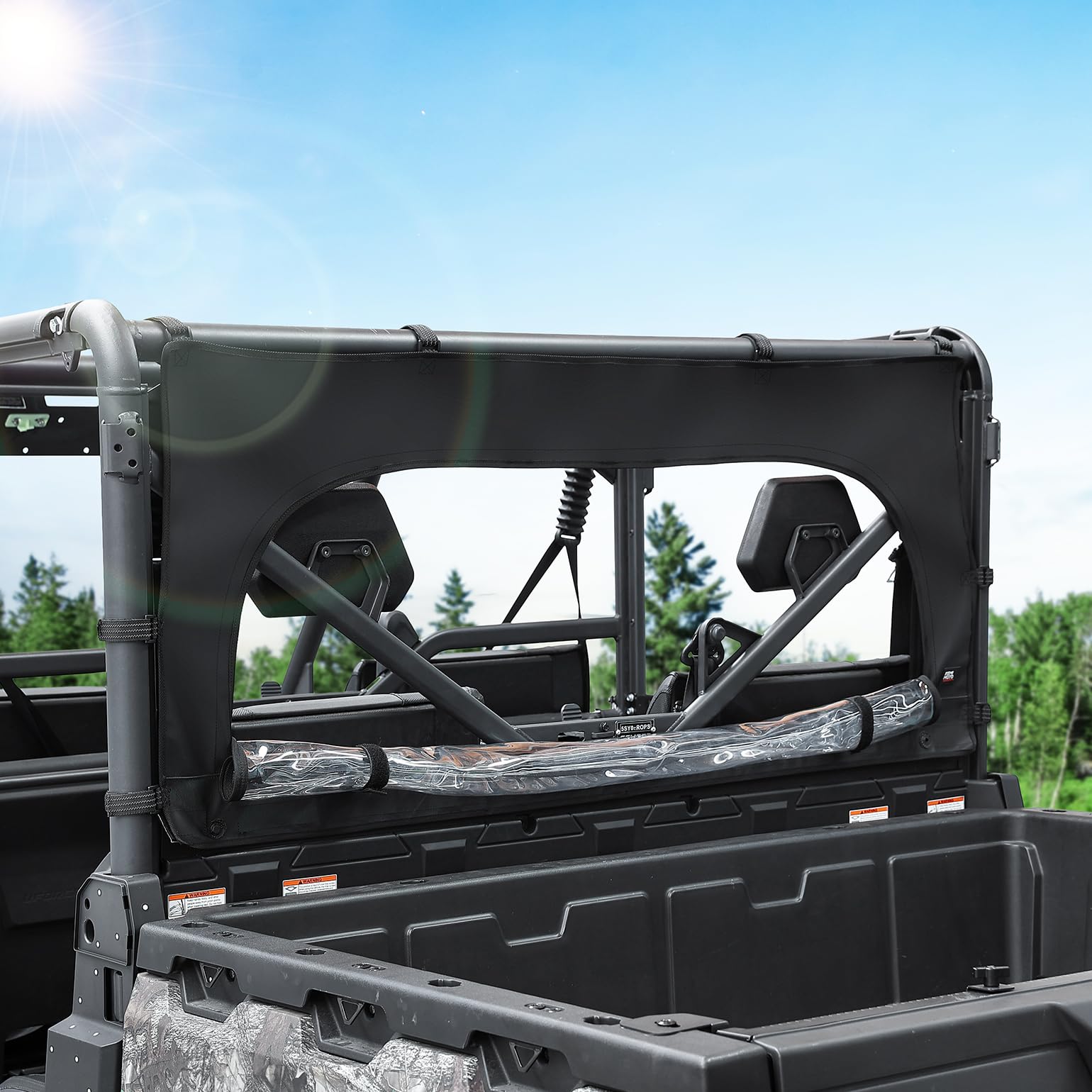 KEMIMOTO Rear Windshield Compatible with CFMOTO Uforce 1000/1000XL, Soft Rear Window with Zipper Roll Up, PVC Back Window Screen Compatible with 2019+ Uforce 1000/ 2022+ Uforce 1000 XL Accessories