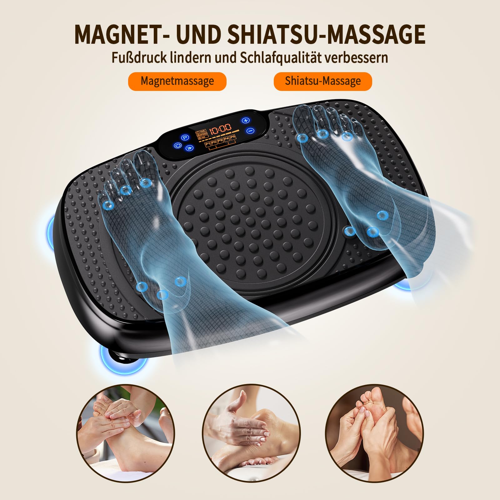 TISSCARE Vibrationsplatte,Rüttelplatte Sport für Zuhause ,Vibro Shaper mit 120 Stufen, 5 Modi & bis 400LBS - Vibrationsboard zur Fettverbrennung, Figurformung & Muskelaufbau für Damen＆Herren