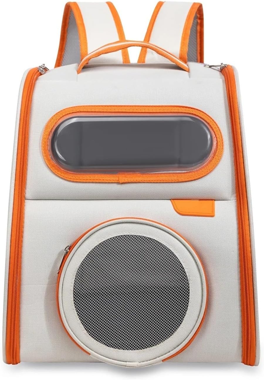 Multi-Functional Pet Backpack, Spacious, Breathable & Portable Ventilated, Comfortable for Travel with Cats and Dogs(Orange)