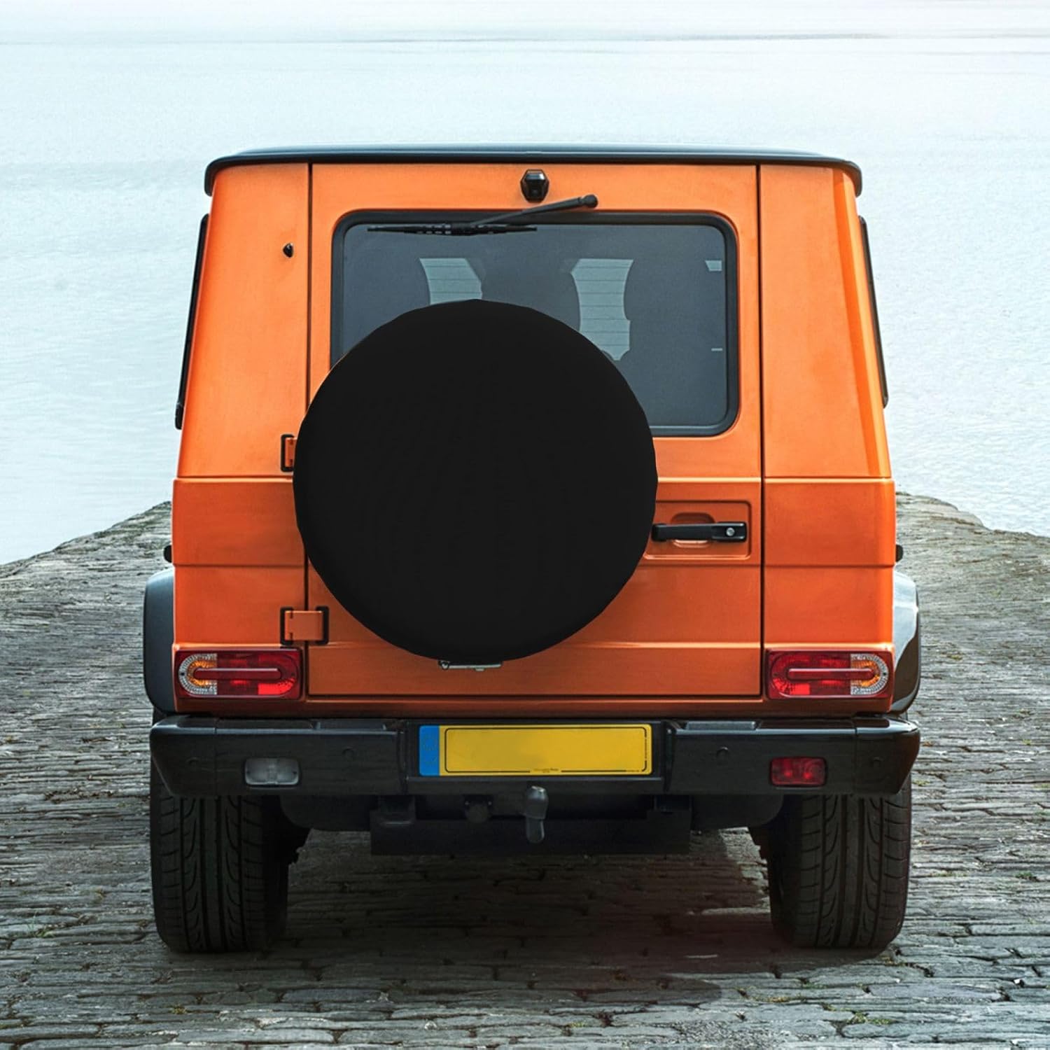 Custom Spare Tire Cover, Blank Black