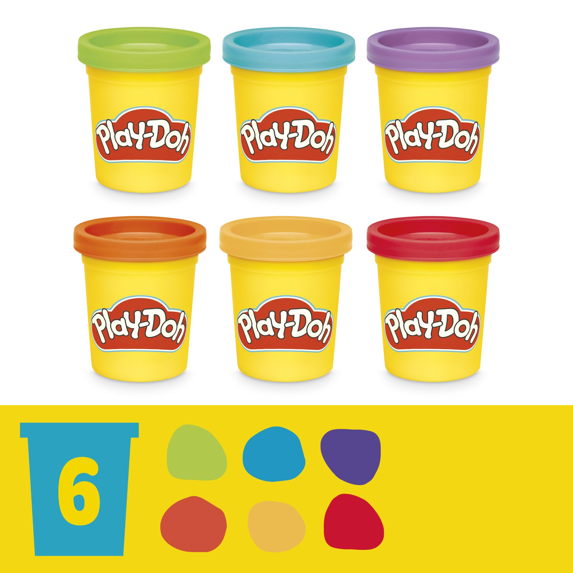 Play-Doh Hasbro, Dinosaurio, Formas y Colores, Juguetes de Arte y Manualidades, Materiales Artísticos para Niños y Niñas de 2 Años o Más, 6 Botes, Plastilina de Colores, Creatividad, Regalo — view 11