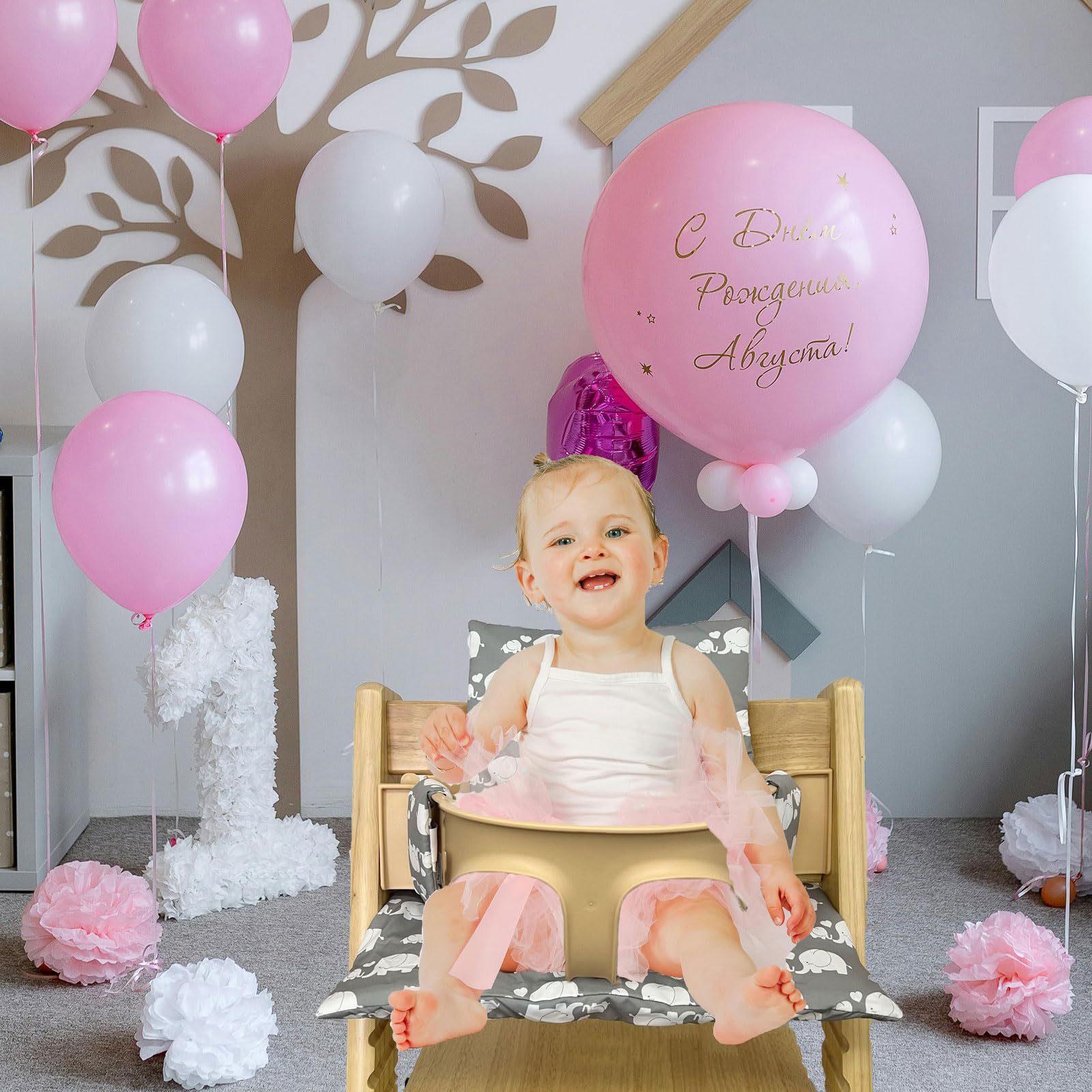 Cuscini per Seggiolone Tripp Trapp Stokke, Antiscivolo Cuscino per seggiolone, cuscino per seggiolino in cotone biologico, Bambini Fodera di ricambio per seggiolone con borsa portaoggetti (04)