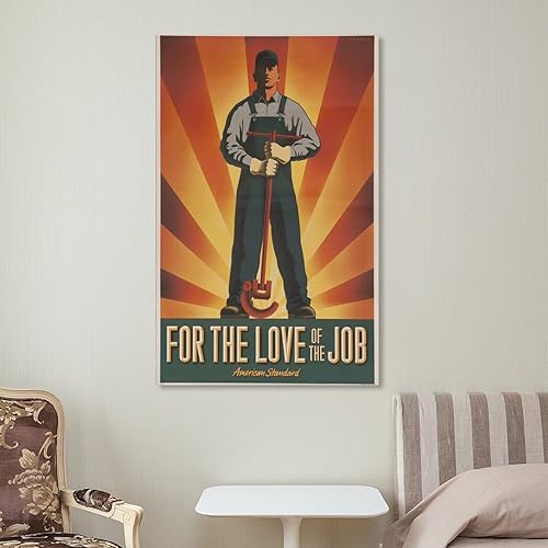 Miniatura 7 de Pósteres vintage de fontanero, arte de pared de ingeniero de calefacción, póster de fontanería estándar estadounidense, pósteres e impresiones