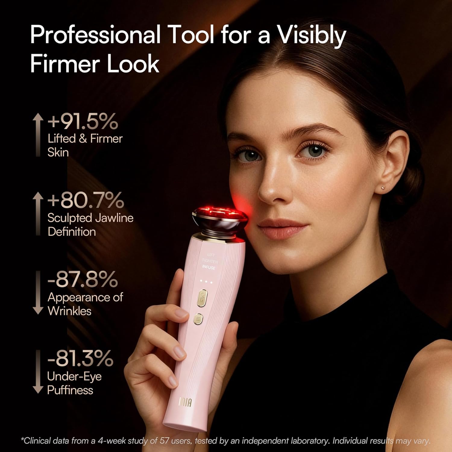 INIA 3-in-1 Red Light Therapy for Face and Neck Beauty Device for Puffiness & Skin Firming Skincare Tool - Image 3