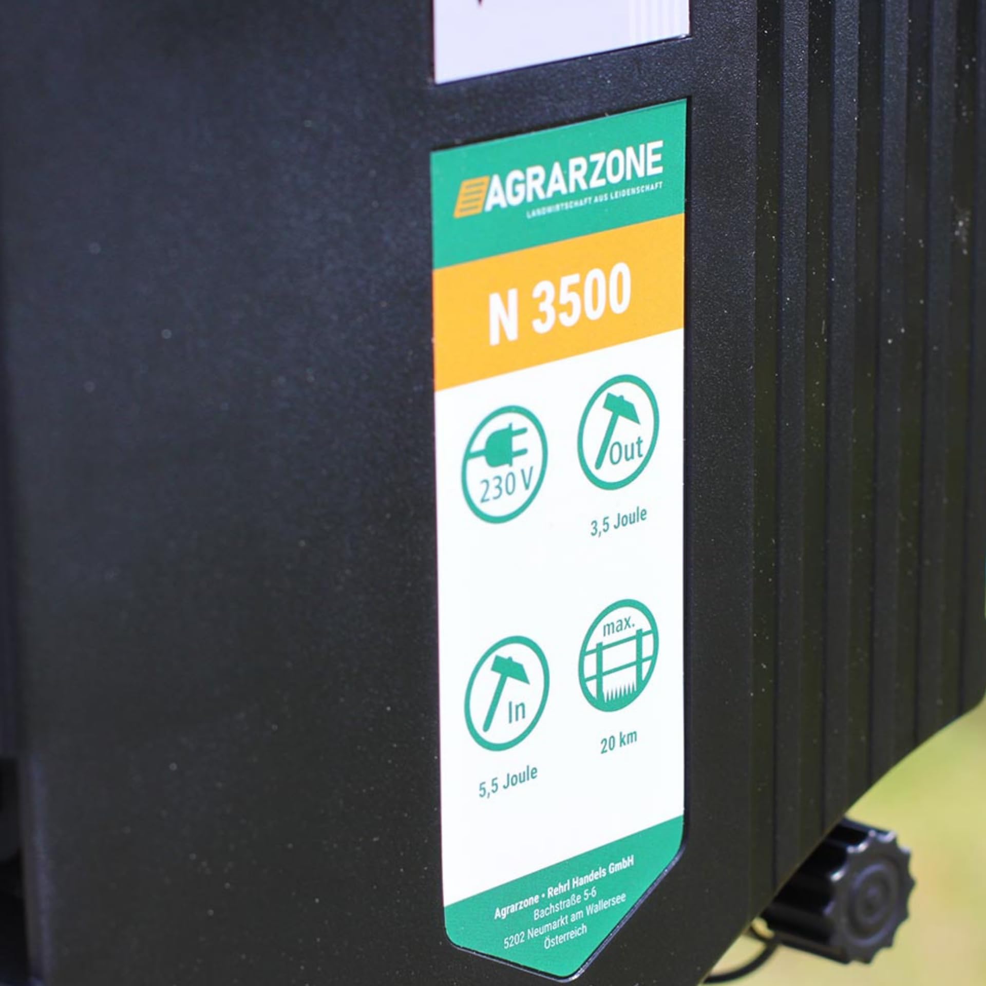 Agrarzone Elettrificatore per recinti N 3500 230V, 5,5 Joule - Potente e affidabile per recinzioni Fino a 20 km (11.000 V) - con Spia LED di Controllo, Ideale per Cavalli, bovini e Ovini