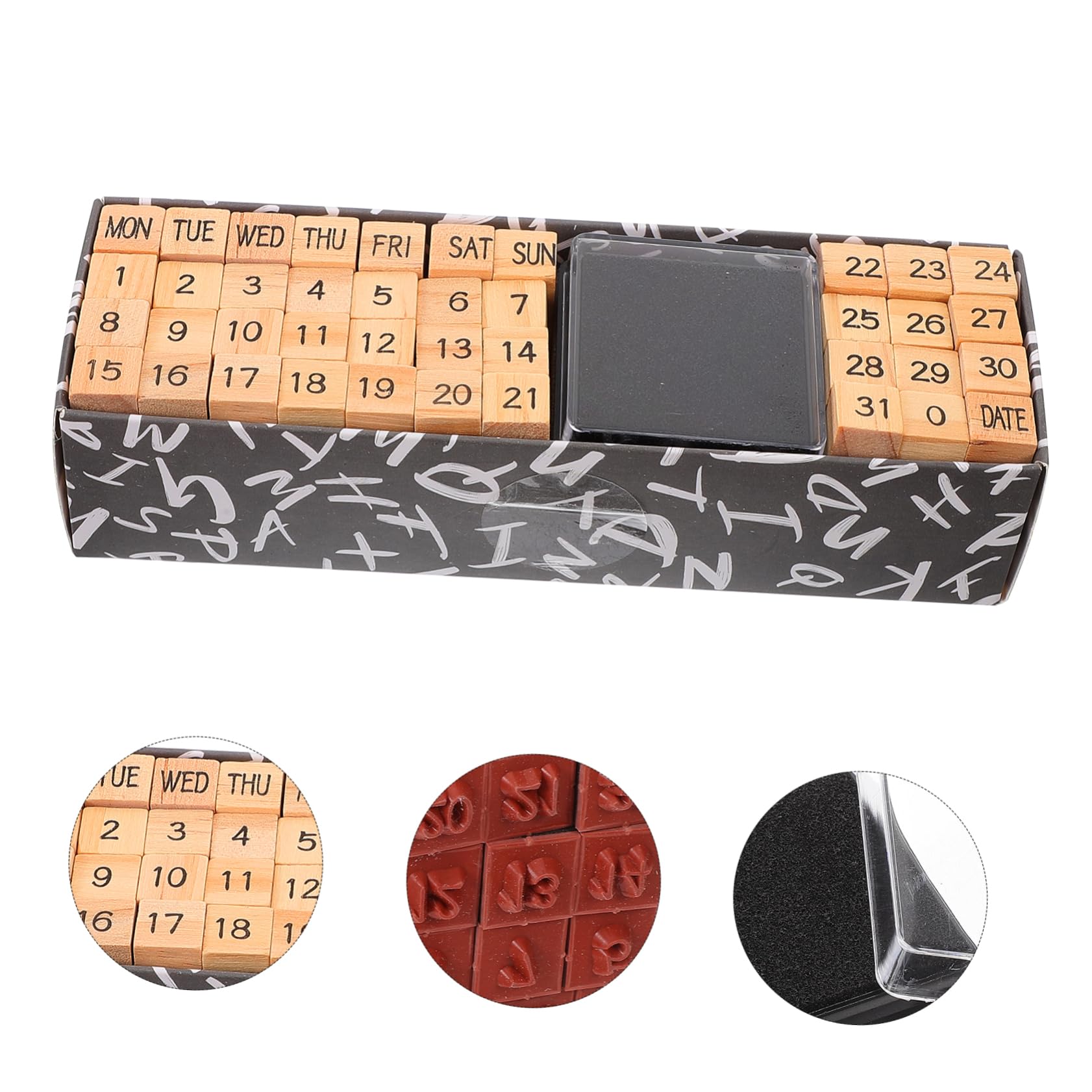 ARTIBETTER 4 Sätze Handbuchsiegel -set Stempel Name Stamper Basteln Woche Thematisiert Brief Handwerk Fällig Sammelalbum Liefert Holzmarken Zubehör Für Sammelalben Hölzern